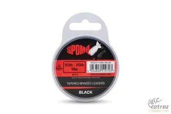 Fox Spomb Tapered Braided Leader 20-50lb Black - Fox Spomb Fonott Felvastagodó Előtétzsinór 0.20mm - 0.38mm Fekete