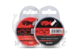 Fox Spomb Tapered Braided Leader 20-50lb Black - Fox Spomb Fonott Felvastagodó Előtétzsinór 0.20mm - 0.38mm Fekete