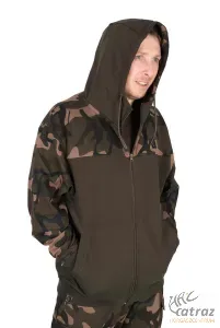 Fox Terepmintás Horgász Pulóver Méret: 2XL - Fox LW Khaki/Camou Split Zip Hoody