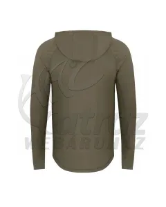Korda UPF Hooded Top Dark Khaki – 3XL – UV Álló Póló
