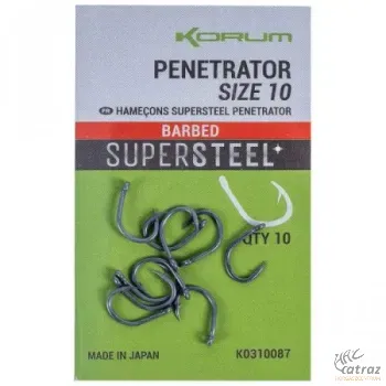 Korum Supersteel Penetrator Barbed Méret:10 - Korum Pontyozó Horog