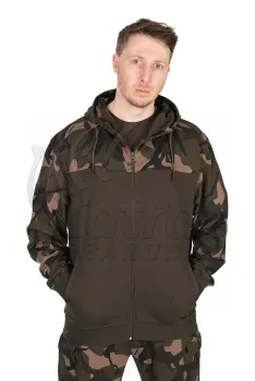 Fox Terepmintás Horgász Pulóver Méret: M - Fox LW Khaki/Camou Split Zip Hoody