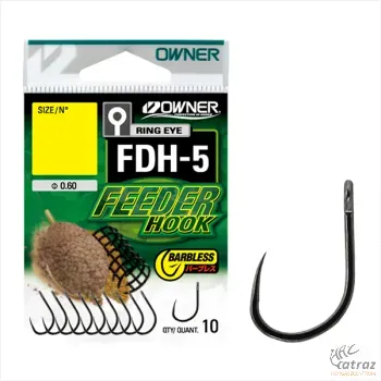 Owner FDH-5 Szakáll Nélküli Füles Feeder Horog - Méret: 12