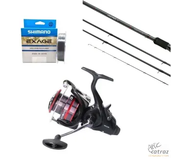 Shimano Feeder Szett - Shimano Aero X1 Feeder Bot + Daiwa Ninja BR LT Feeder Orsó + Shimano Exage Monofil Zsinór