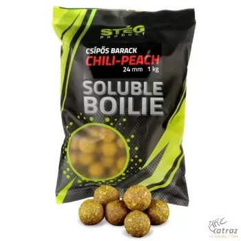 Stég Product Soluble Chili-Peach Bojli 24mm 1kg - Stég Csípős Barack Oldódó Bojli