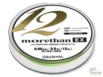 Zsinór Daiwa Morethan 12 Braid EX+Si 0,12mm 135m Lime Green