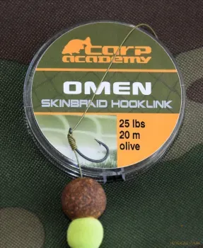 Előkezsinór Carp Academy Omen Skin Olive 20m 25lb