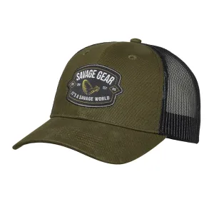 Savage Gear Badge Trucker Cap Green - Savage Gear Baseball Sapka Zöld