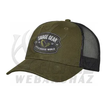 Savage Gear Badge Trucker Cap Green - Savage Gear Baseball Sapka Zöld