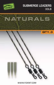 Fox Edges Naturals 50lb Leadcore Lead Clip Leader 3x Pontyozó Szerelék