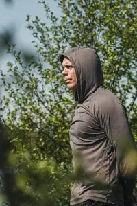 Korda UPF Hooded Top Charcoal – L – UV Álló Felső
