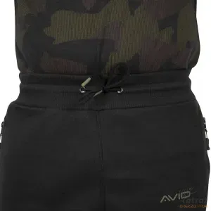 Avid Ruházat Distortion Black Joggers Shorts Méret: L - Avid Carp Horgász Rövidnadrág