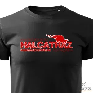 Halcatraz Fekete Póló Piros Logóval Méret: L - Horgász Póló
