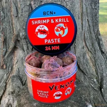 Feedermania Venom Pasztázott Csalizó Bojli - Paste Bolie 24mm BCN+ Shrimp/Krill
