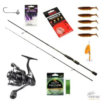 Wizard Kezdő Pergető Szett - Pergető Bot + Pergető Orsó + Fonott Zsinór + Műcsali + Villantó