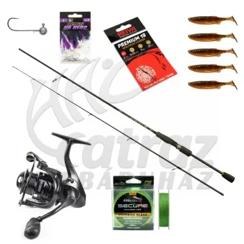 Wizard Kezdő Pergető Szett - Pergető Bot + Pergető Orsó + Fonott Zsinór + Műcsali + Villantó