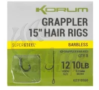 Korum Grappler 12 Barbless - Előkötött Szakállnélküli Horog 38cm