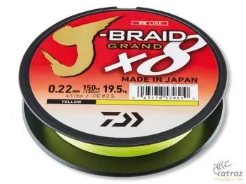 Zsinór Daiwa J-Braid X8 Grand 135m Sárga 0,10mm