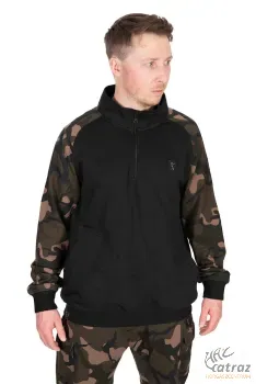 Fox Cipzáras Horgász Pulóver Méret: 2XL - Fox LW Black/Camo qtr ZiP