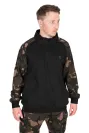 Fox Cipzáras Horgász Pulóver Méret: 2XL - Fox LW Black/Camo qtr ZiP