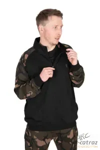 Fox Cipzáras Horgász Pulóver Méret: 2XL - Fox LW Black/Camo qtr ZiP