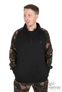 Fox Cipzáras Horgász Pulóver Méret: 2XL - Fox LW Black/Camo qtr ZiP