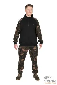 Fox Cipzáras Horgász Pulóver Méret: 2XL - Fox LW Black/Camo qtr ZiP