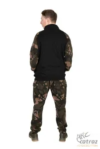 Fox Cipzáras Horgász Pulóver Méret: 2XL - Fox LW Black/Camo qtr ZiP