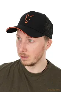 Fox Fekete Narancs Hálós Baseball Sapka - Fox Collection Trucker Baseball Cap Black & Orange