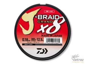 Zsinór Daiwa J-Braid X8 Grand 135m Szürke 0,10mm