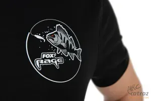 Fox Rage Limited Edition Perch Black T-Shirt Méret: L - Sügér Mintás Horgász Póló