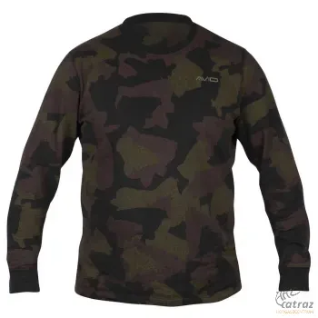 Avid Distortion Camo Lite T-Shirt Long Sleeve Méret: S - Avid Carp Hosszú Ujjú Póló