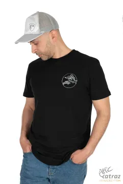 Fox Rage Limited Edition Perch Black T-Shirt Méret: S - Sügér Mintás Horgász Póló