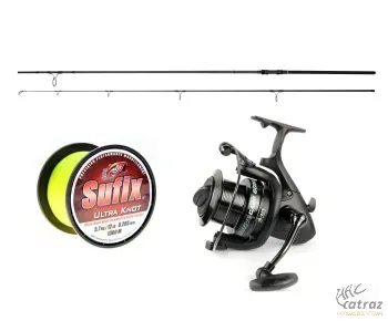 Daiwa Bojlis Horgász Szett - Black Widow Carp 3,90m 3,50lb + Nevis Motive Carp Orsó 6000 + Sufix Ultra Knot Yellow Zsinór