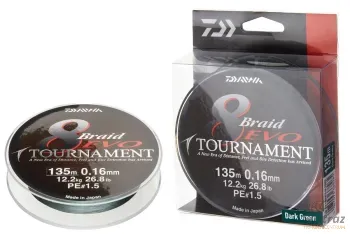 Zsinór Daiwa Tournament 8 Braid Evo 300m Zöld 0,18mm