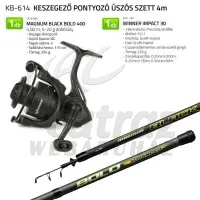 Keszegező Pontyozó Úszós Szett 4 Méter – Black Magnum Bot + Winner Orsó