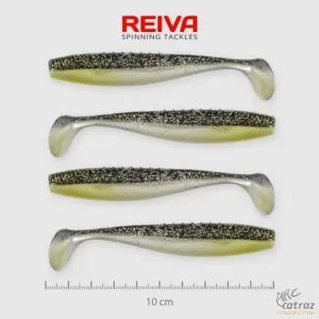 Reiva Flat Minnow Shad Fekete-Ezüst Flitter Gumihal - Reiva Műcsali 10 cm 4 db/csomag