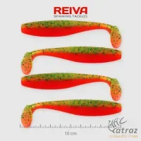 Reiva Flat Minnow Shad Sárga-Narancs Flitter Gumihal - Reiva Műcsali 10 cm 4 db/csomag