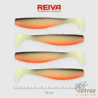 Reiva Flat Minnow Shad Fehér-Fekete-Piros Gumihal - Reiva Műcsali 10 cm 4 db/csomag