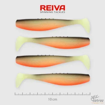 Reiva Flat Minnow Shad Fehér-Fekete-Piros Gumihal - Reiva Műcsali 10 cm 4 db/csomag