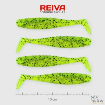 Reiva Flat Minnow Shad Zöld Flitter Gumihal - Reiva Műcsali 10 cm 4 db/csomag