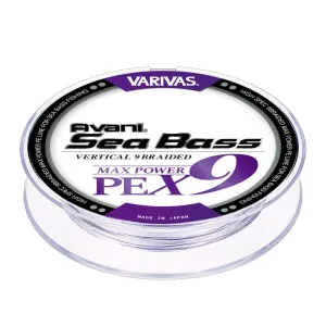 Varivas Avani Sea Bass Max Power PE X9 150m #0.8 18lbs White Purple - Varivas fonott zsinór