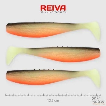 Reiva Flat Minnow Shad Fehér-Fekete-Piros Gumihal - Reiva Műcsali 12,5 cm 3 db/csomag