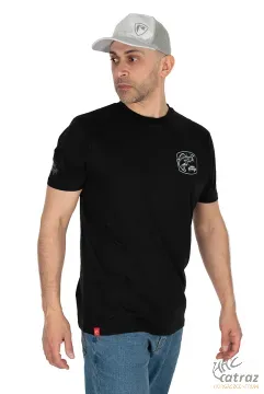 Fox Rage Limited Edition Zander Black T-Shirt Méret: L - Süllő Mintás Horgász Póló