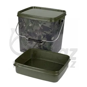 Trakker 13 Ltr Camo Square Container inc Tray – Horgász Vödör Tálcával