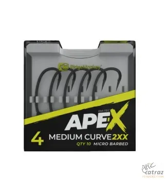 RidgeMonkey RM-Tec Ape-X Medium Curve 2XX Barbed Méret: 4 - RidgeMonkey Erősített Pontyozó Horog