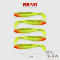 Reiva Flat Minnow Shad Zöld-Piros-Flitter Gumihal - Reiva Műcsali 7,5 cm 5 db/csomag