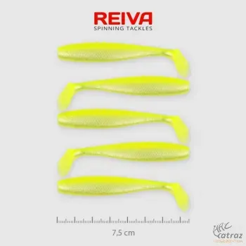 Reiva Flat Minnow Shad Sárga-Ezüst Gumihal - Reiva Műcsali 7,5 cm 5 db/csomag