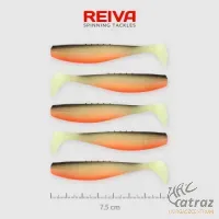 Reiva Flat Minnow Shad Fehér-Fekete-Piros Gumihal - Reiva Műcsali 7,5 cm 5 db/csomag