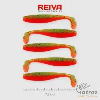 Reiva Flat Minnow Shad Sárga-Narancs-Flitter Gumihal - Reiva Műcsali 7,5 cm 5 db/csomag